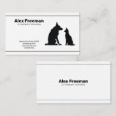 Minimalistische Black & White Kat Hond Dierenarts Visitekaartje (Voorkant / Achterkant)