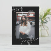 Minimalistische Black & White-klasse van 2024 Afst Kaart (Staand voorkant)