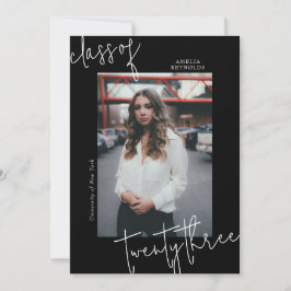 Minimalistische Black & White-klasse van 2024 Afst Kaart