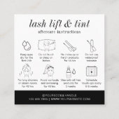 Minimalistische Black White Lash Lift & Tint After Vierkante Visitekaartje (Achterkant)