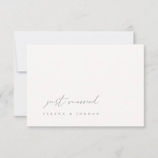 Minimalistische Black & White net getrouwd bruilof Aankondiging (Voorkant)