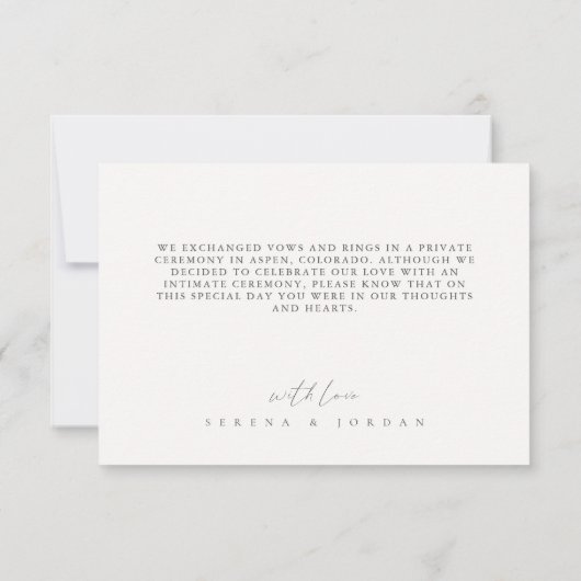 Minimalistische Black & White net getrouwd bruilof Aankondiging (Achterkant)