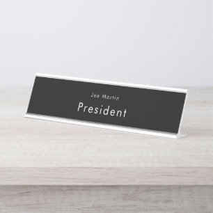 Minimalistische Black & White Professional Bureau Naambordje