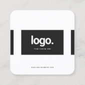 Minimalistische Black White Professional QR-code Vierkante Visitekaartje (Voorkant)