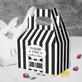 Minimalistische Black & White Stripes Zakelijke Lo Bedankdoosjes