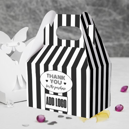 Minimalistische Black & White Stripes Zakelijke Lo Bedankdoosjes