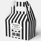 Minimalistische Black & White Stripes Zakelijke Lo Bedankdoosjes (Voorkant)