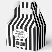 Minimalistische Black & White Stripes Zakelijke Lo Bedankdoosjes (Achterkant)