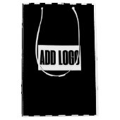 Minimalistische Black & White Stripes Zakelijke Lo Medium Cadeauzakje (Voorkant)