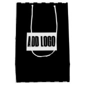 Minimalistische Black & White Stripes Zakelijke Lo Medium Cadeauzakje (Achterkant)