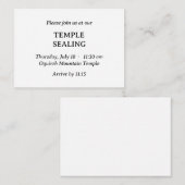 Minimalistische Black & White Temple Sealing uitno Informatiekaartje (Voorkant / Achterkant)
