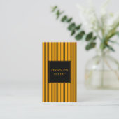Minimalistische Black & Yellow Stripes Bakery QR-c Visitekaartje (Staand voorkant)