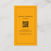 Minimalistische Black & Yellow Stripes Bakery QR-c Visitekaartje (Achterkant)