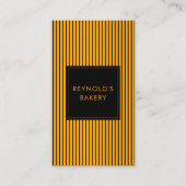 Minimalistische Black & Yellow Stripes Bakery QR-c Visitekaartje (Voorkant)
