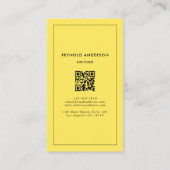 Minimalistische Black & Yellow Stripes Bakery QR-c Visitekaartje (Achterkant)