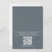 Minimalistische Blad Elegante Moderne QR Code Huwe Kaart (Achterkant)