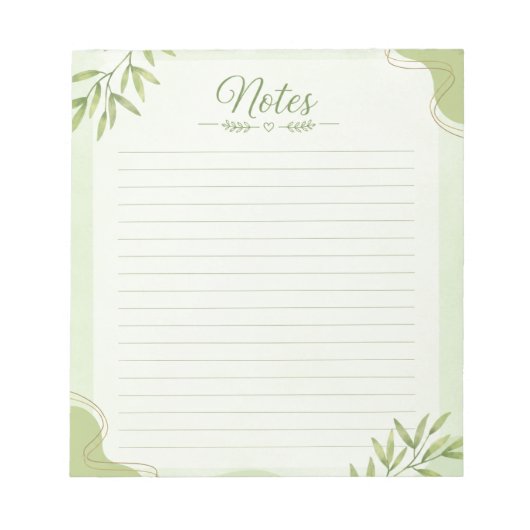 Minimalistische blad schrijfblok notitieblok (Voorkant)