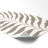 Minimalistische bladdruk in neutrale beige kunst poster (Hoek)