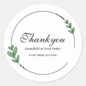 Minimalistische bladeenvoudige Dank u Sticker (Voorkant)