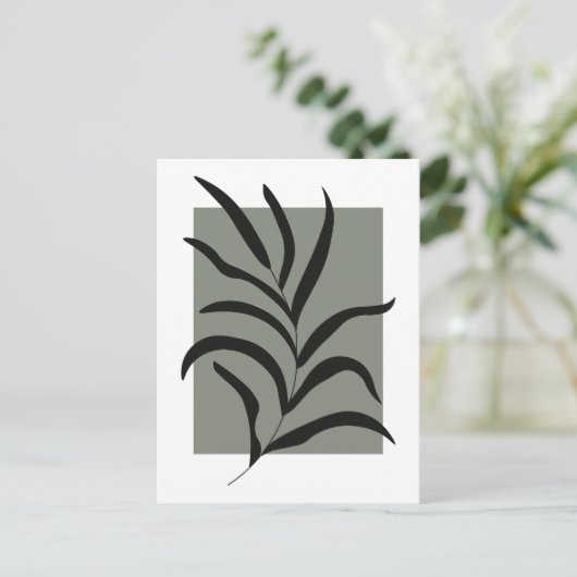 Minimalistische bladeren briefkaart (Staand voorkant)