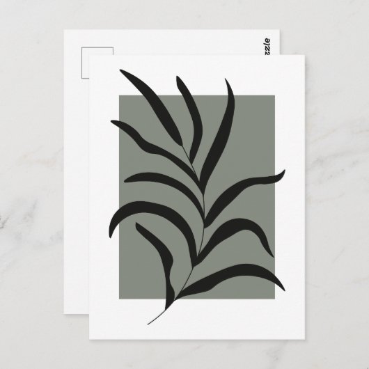 Minimalistische bladeren briefkaart (Voorkant / Achterkant)