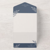 Minimalistische bladeren delicate bruiloft all in one uitnodiging (Buitenkant)