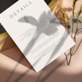 Minimalistische bladeren Delicate Wedding Details  Kaart