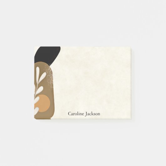Minimalistische bladeren en steen gepersonaliseerd post-it® notes (Voorkant)