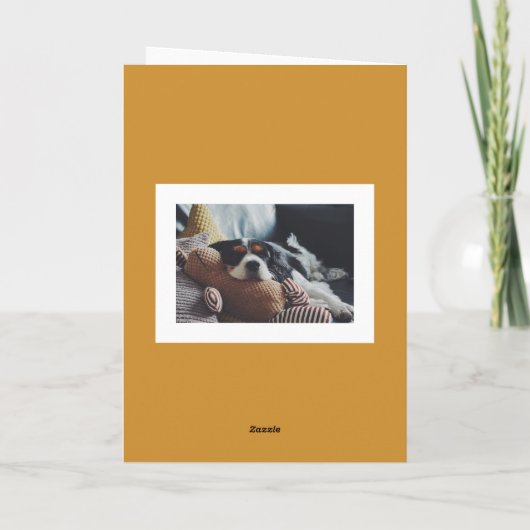 Minimalistische bladeren Patroon Happy Thanksgivin Feestdagen Kaart (Achterkant)