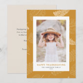 Minimalistische bladeren Patroon Happy Thanksgivin Feestdagenkaart (Voorkant / Achterkant)