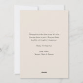 Minimalistische bladeren Patroon Happy Thanksgivin Feestdagenkaart (Achterkant)