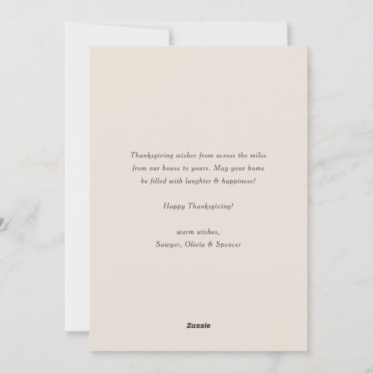 Minimalistische bladeren Patroon Happy Thanksgivin Feestdagenkaart (Achterkant)