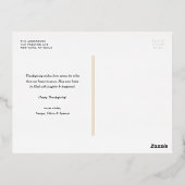 Minimalistische bladeren Patroon Happy Thanksgivin Folie Feestdagen Briefkaart (Achterkant)