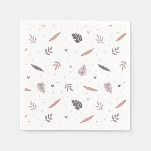 Minimalistische Bladeren Patroon Servetten (Voorkant)