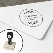 Minimalistische bladkrans rubberstempel