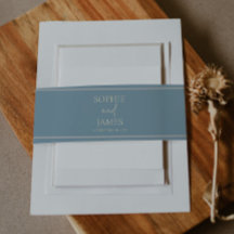 Minimalistische Blau Beige Trouwdag