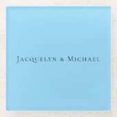 Minimalistische Blau Eenvoudige Elegante Klassieke Glazen Onderzetter (Voorkant)