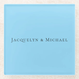 Minimalistische Blau Eenvoudige Elegante Klassieke Glazen Onderzetter