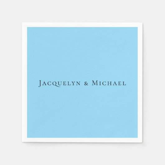 Minimalistische Blau Eenvoudige Elegante Klassieke Servet (Voorkant)