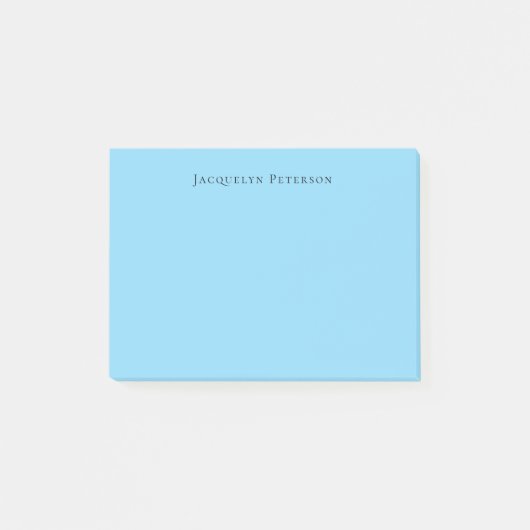 Minimalistische Blau Eenvoudige Elegante Moderne E Post-it® Notes (Voorkant)