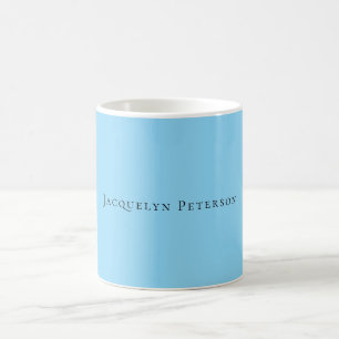 Minimalistische Blau Eenvoudige Elegante Moderne  Koffiemok