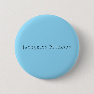 Minimalistische Blau Eenvoudige Elegante Moderne Ronde Button 5,7 Cm