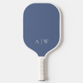Minimalistische Blau Elegante Monogram Pickleball Paddle (Voorkant)