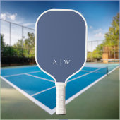 Minimalistische Blau Elegante Monogram Pickleball Paddle