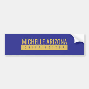 Minimalistische Blau & Gold Kleur Professionele Mo Bumpersticker