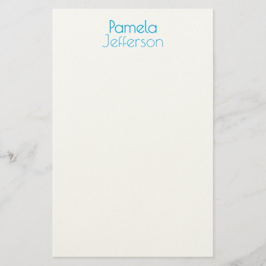 Minimalistische Blau & Witte Professionele Moderne Briefpapier (Voorkant)