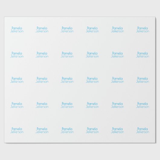Minimalistische Blau & Witte Professionele Moderne Cadeaupapier (Vlak)