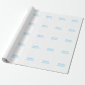 Minimalistische Blau & Witte Professionele Moderne Cadeaupapier (Uitgerold)