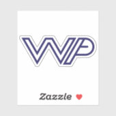 Minimalistische Blau WP Letter Sticker (Vel)
