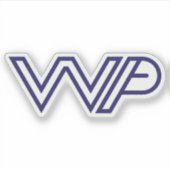 Minimalistische Blau WP Letter Sticker (Voorkant)